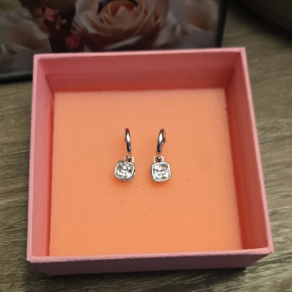 Swarovski Elegant Silver Drop Earrings